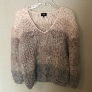 LINE Cream/Gray Ombré Mohair Knitted Sweater